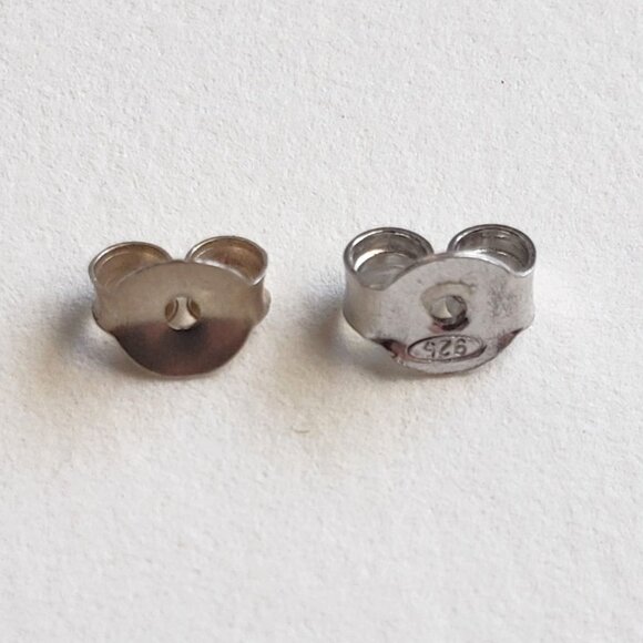 Vintage 925 silver & Marcasite oval earrings - Picture 6 of 9